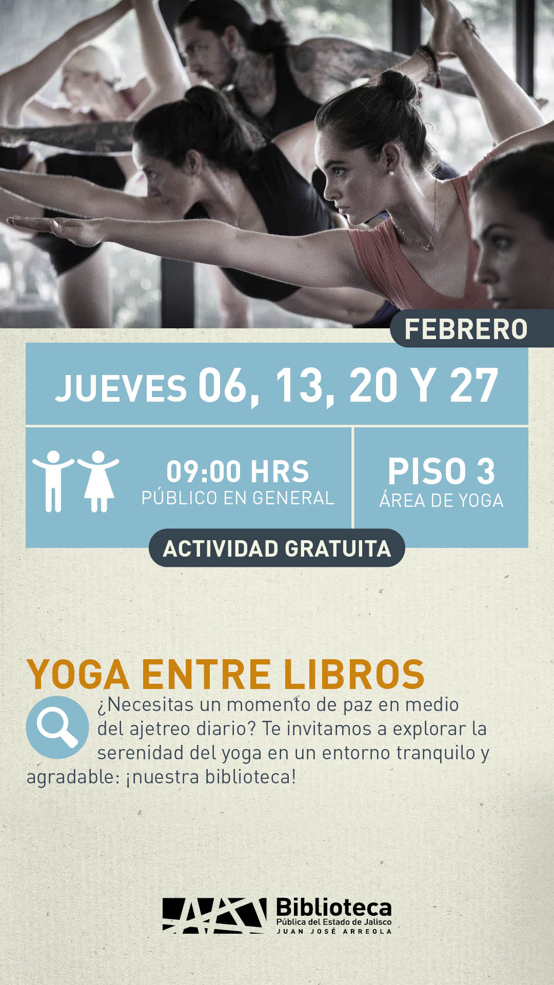 06, 13, 20 Y 27 YOGA ENTRE LIBROS